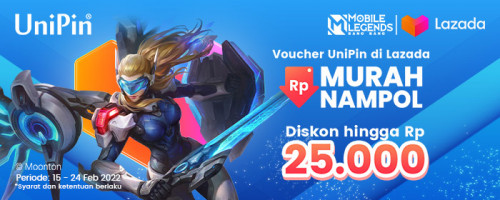 Promo Diskon hingga 25rb Voucher UniPin di Murah Nampol Lazada